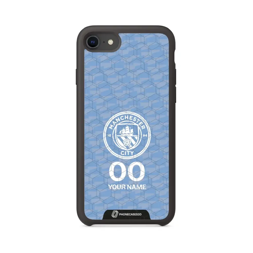 Man City Official 3D Phone Case Design Light Blue Flag Pattern + Name - Image 34