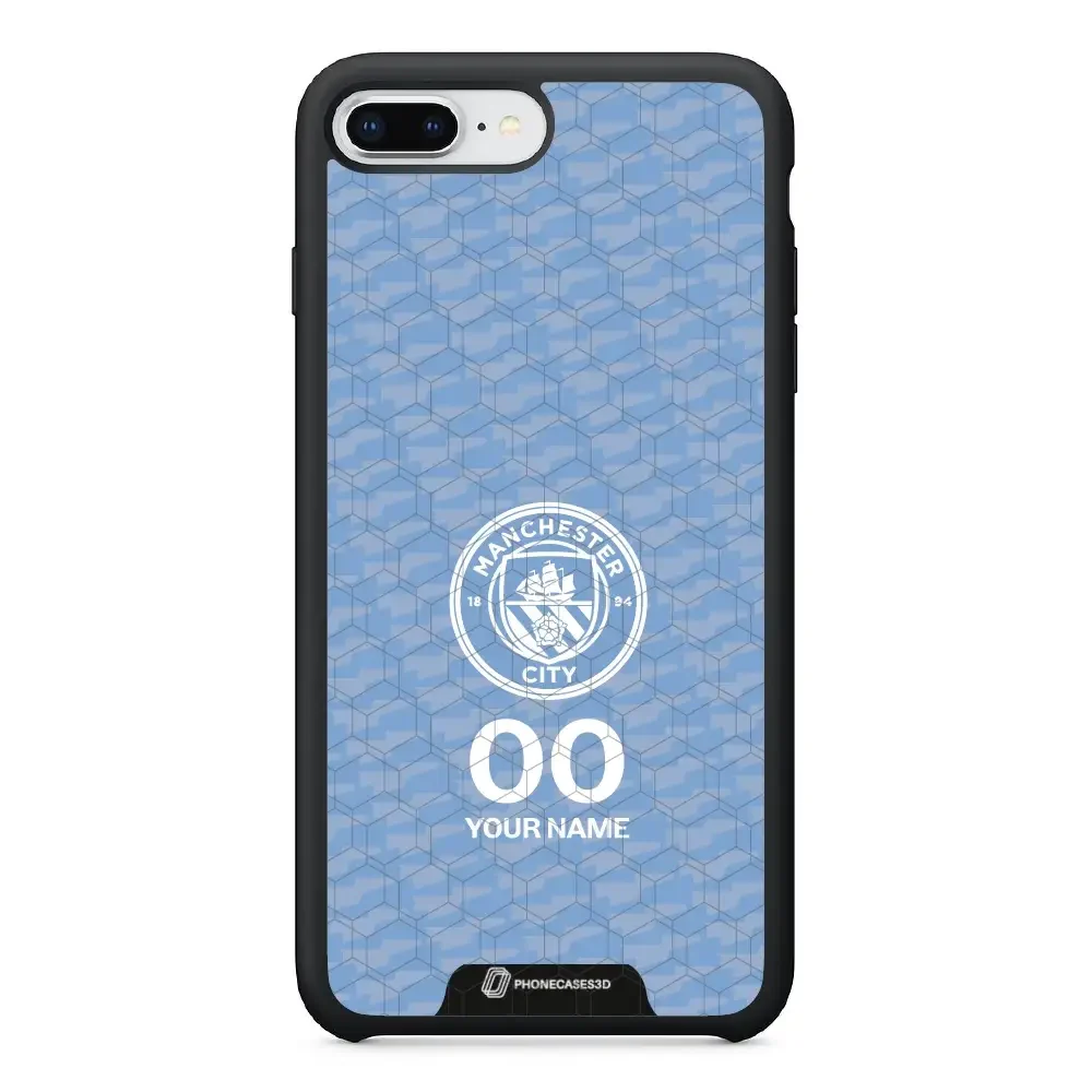 Man City Official 3D Phone Case Design Light Blue Flag Pattern + Name - Image 35