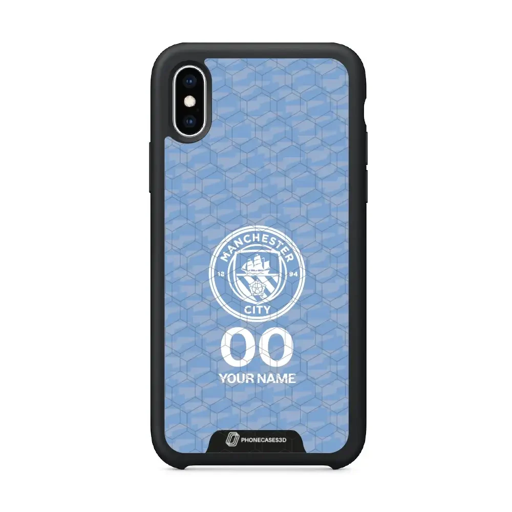 Man City Official 3D Phone Case Design Light Blue Flag Pattern + Name - Image 38
