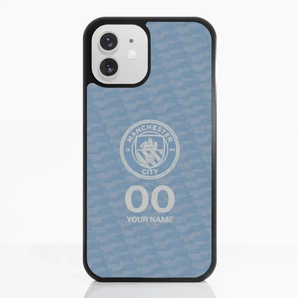 Man City Official 3D Phone Case Design Light Blue Flag Pattern + Name - Image 4