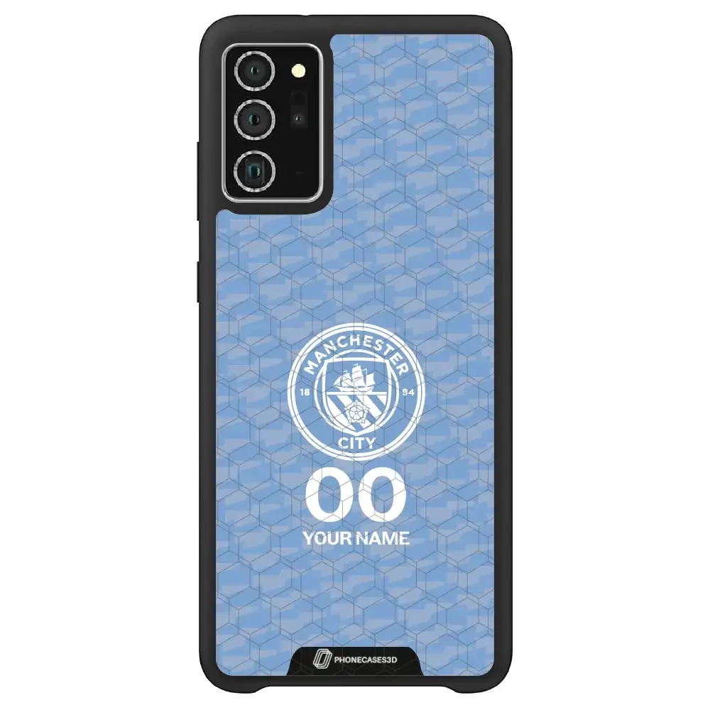 Man City Official 3D Phone Case Design Light Blue Flag Pattern + Name - Image 42