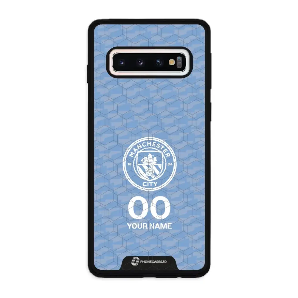 Man City Official 3D Phone Case Design Light Blue Flag Pattern + Name - Image 44