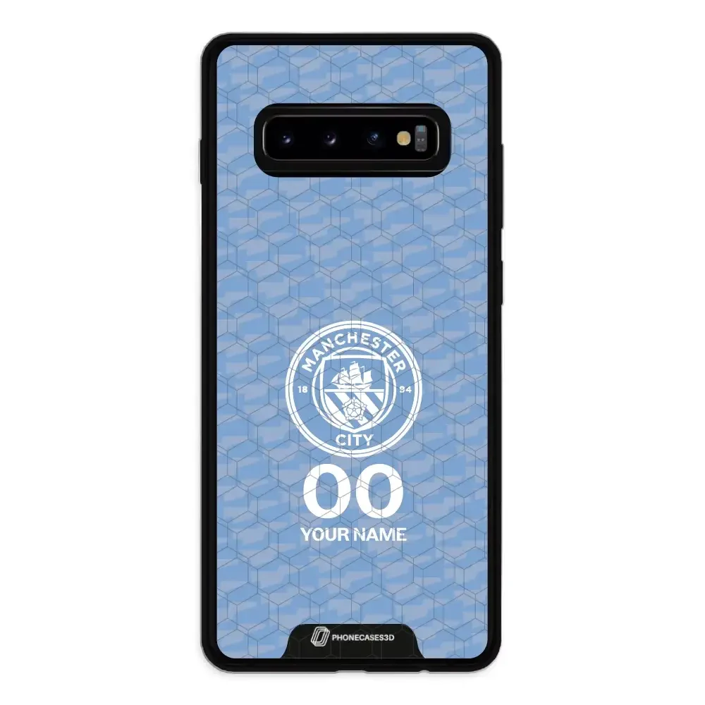 Man City Official 3D Phone Case Design Light Blue Flag Pattern + Name - Image 46