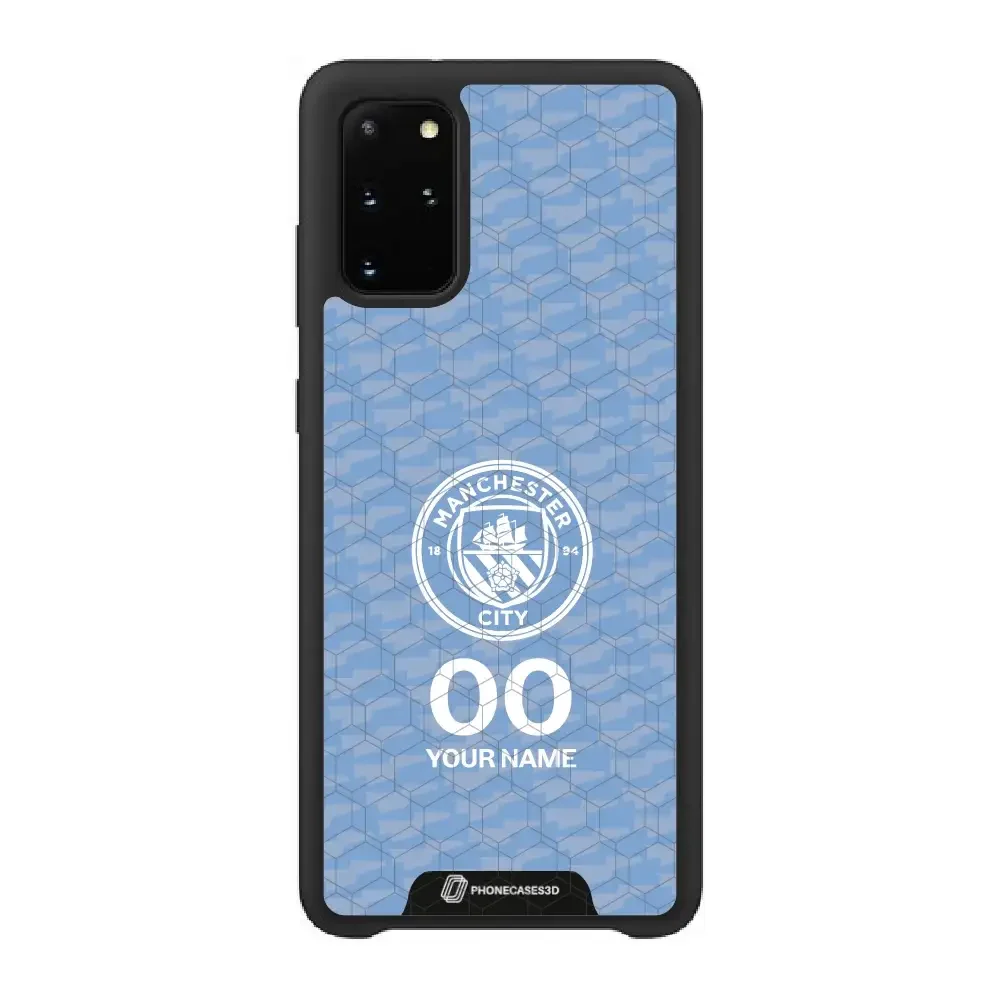 Man City Official 3D Phone Case Design Light Blue Flag Pattern + Name - Image 47