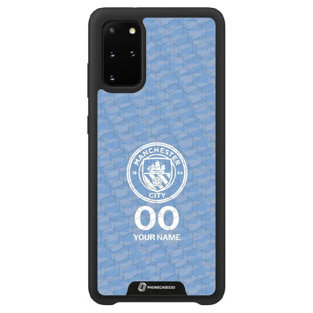 Man City Official 3D Phone Case Design Light Blue Flag Pattern + Name - Image 48