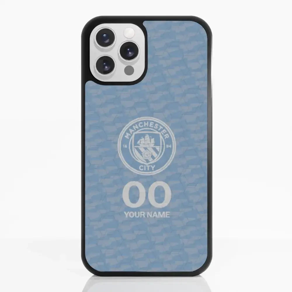 Man City Official 3D Phone Case Design Light Blue Flag Pattern + Name - Image 6