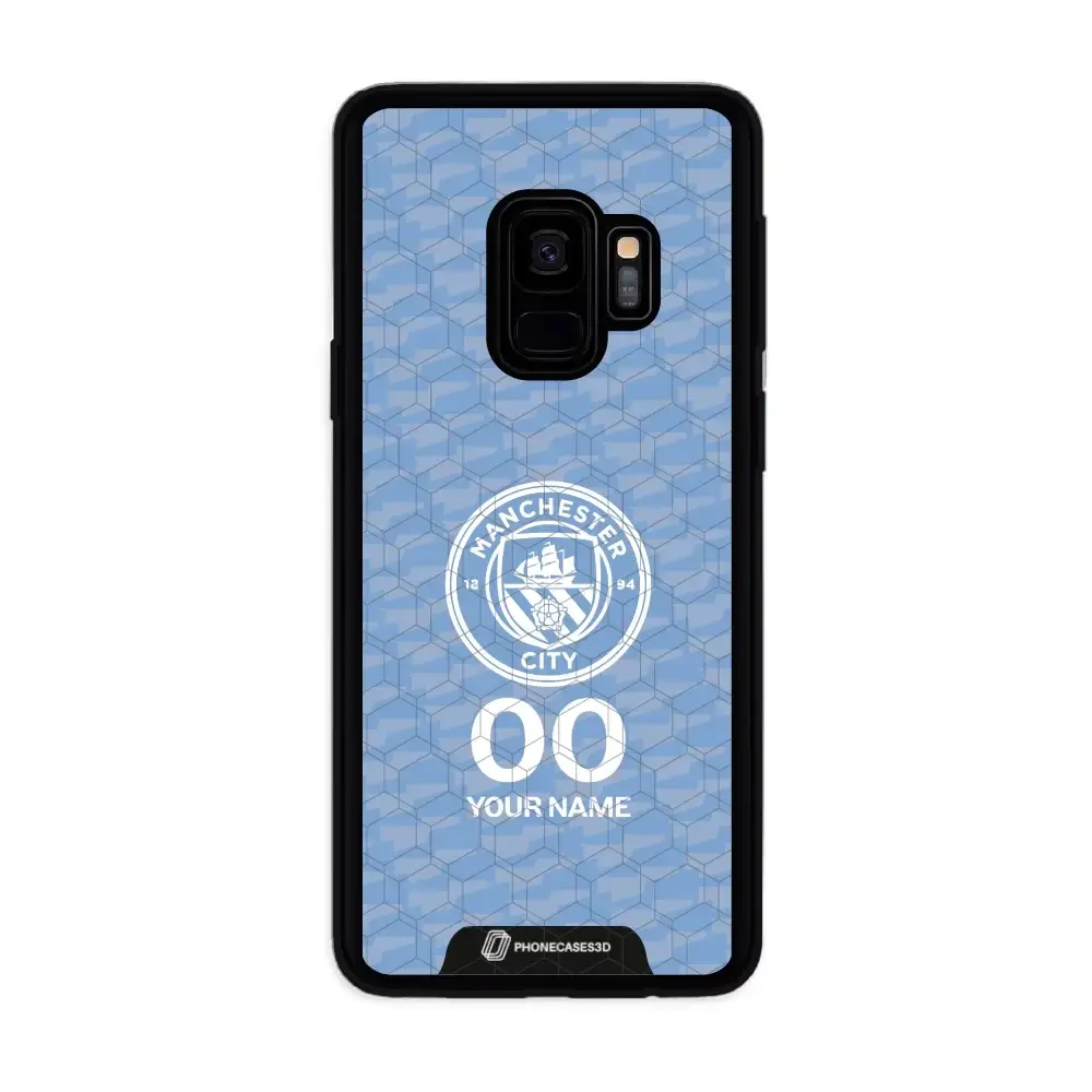 Man City Official 3D Phone Case Design Light Blue Flag Pattern + Name - Image 67