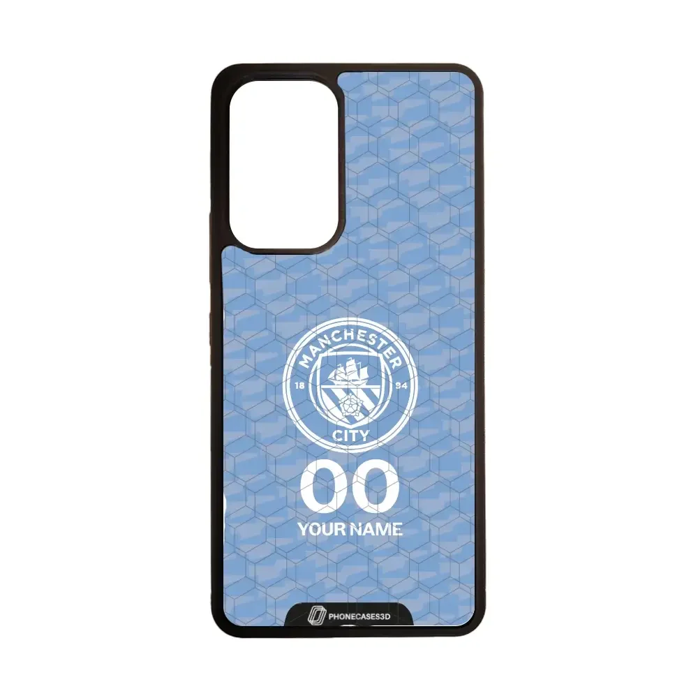 Man City Official 3D Phone Case Design Light Blue Flag Pattern + Name - Image 72