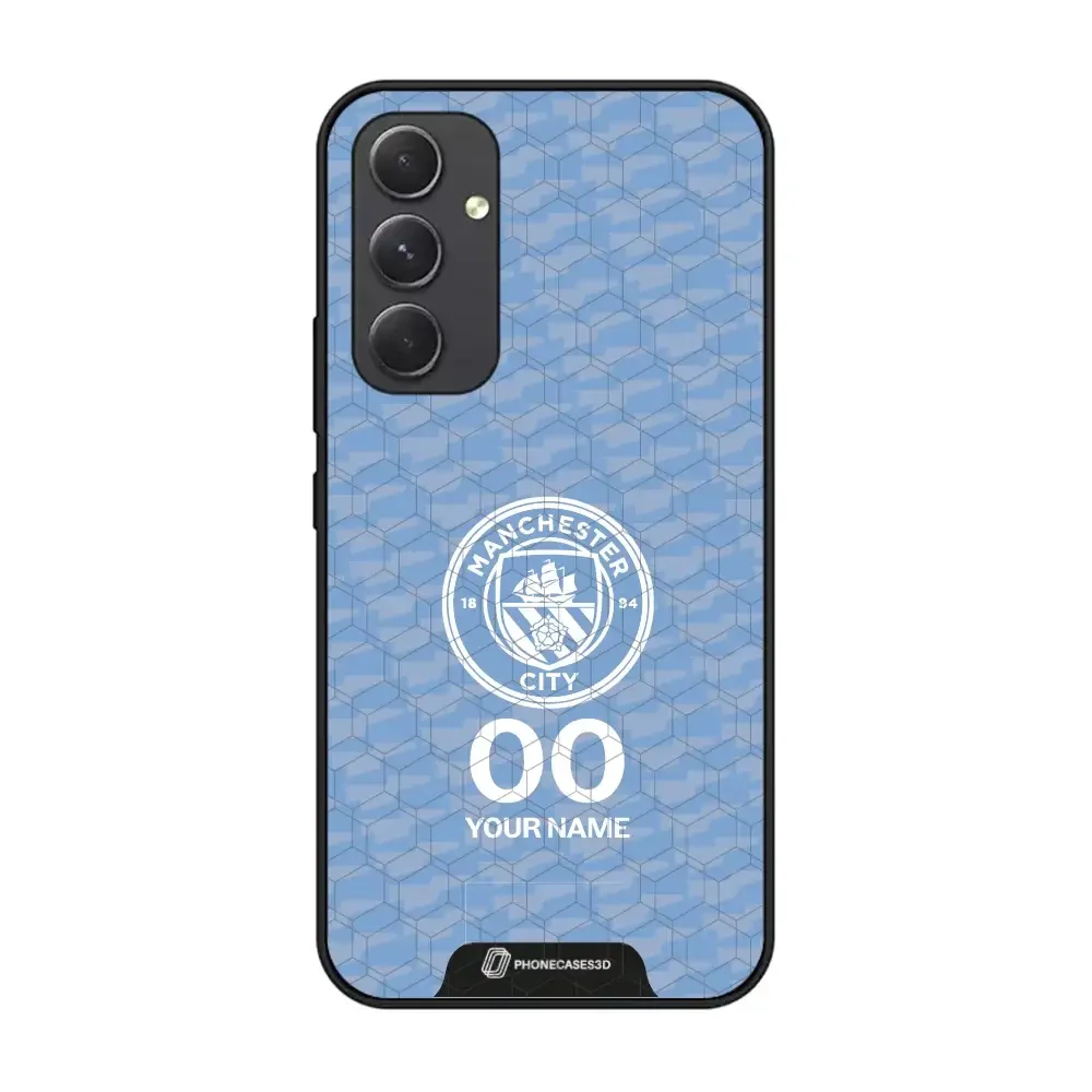 Man City Official 3D Phone Case Design Light Blue Flag Pattern + Name - Image 73
