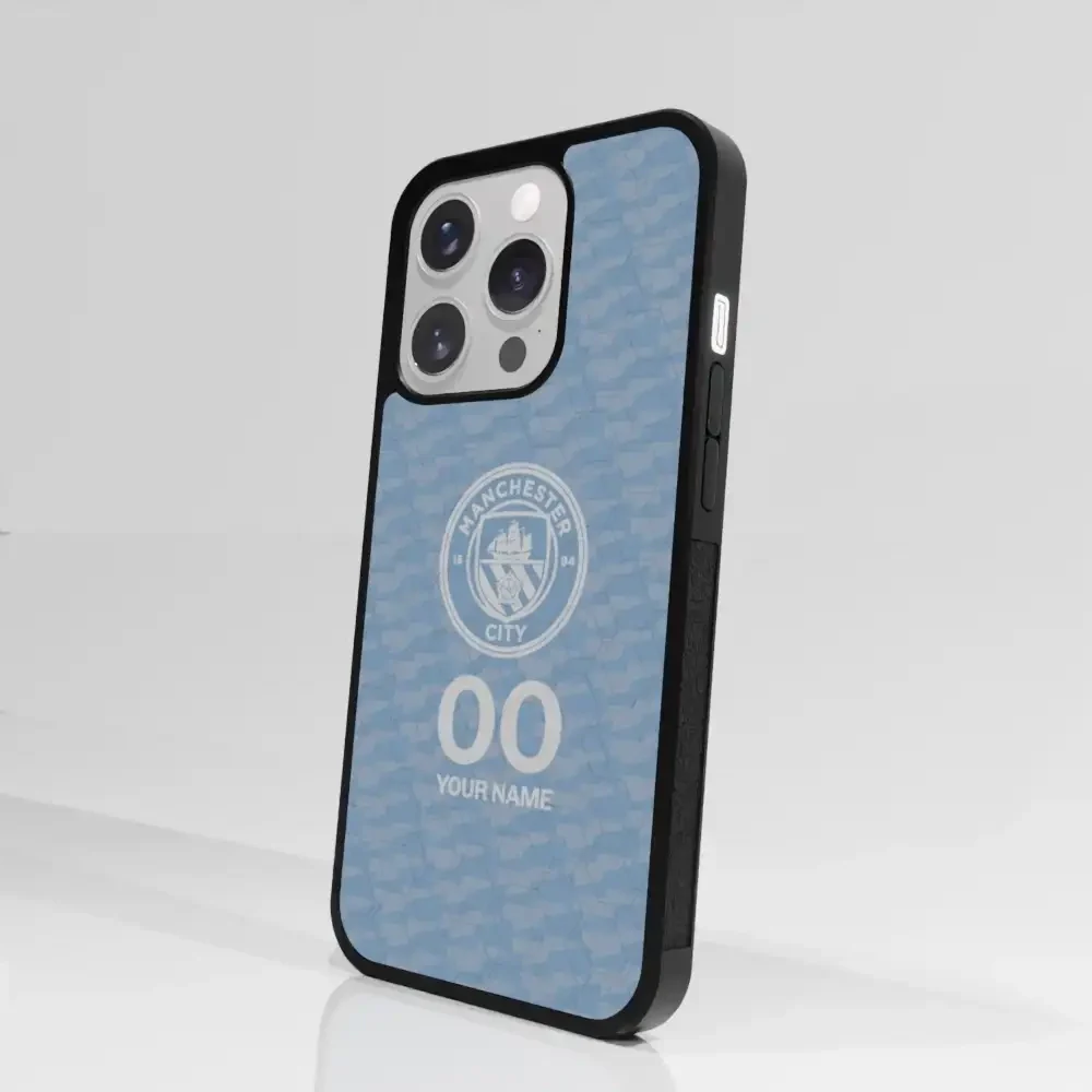 Man City Official 3D Phone Case Design Light Blue Flag Pattern + Name - Image 75