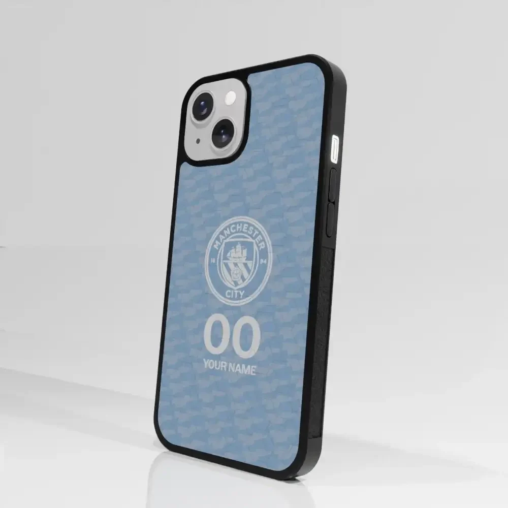 Man City Official 3D Phone Case Design Light Blue Flag Pattern + Name - Image 83