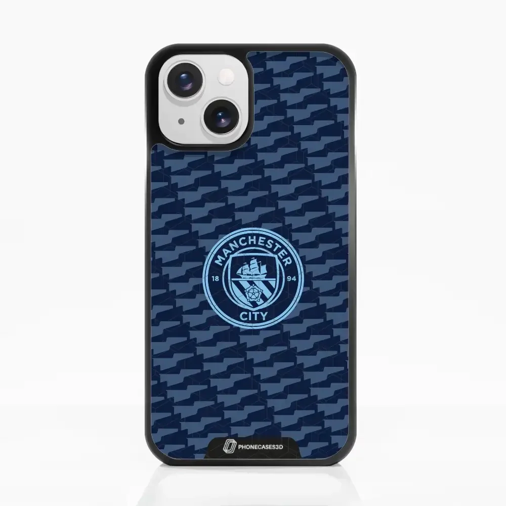 Man City Official 3D Phone Case Design Dark Blue Flag Pattern - Image 17