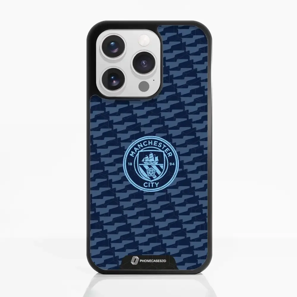 Man City Official 3D Phone Case Design Dark Blue Flag Pattern - Image 18