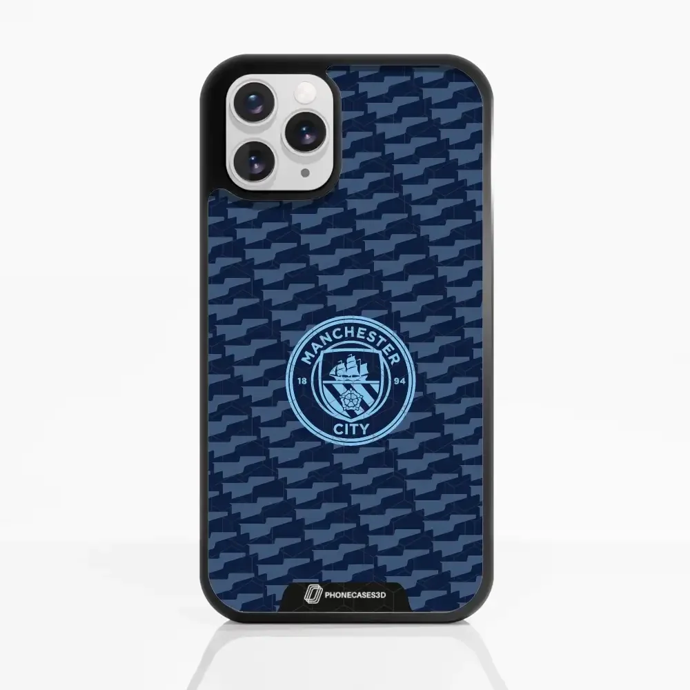 Man City Official 3D Phone Case Design Dark Blue Flag Pattern - Image 2