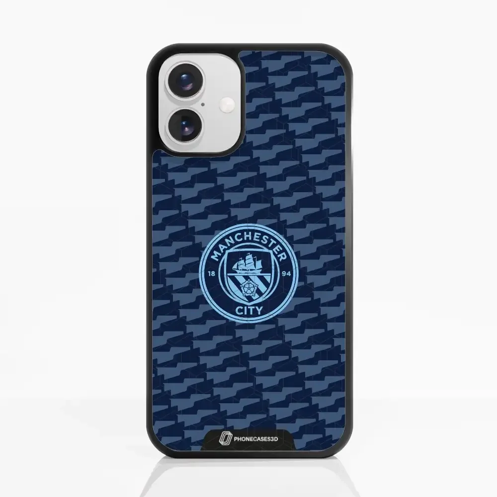 Man City Official 3D Phone Case Design Dark Blue Flag Pattern - Image 22