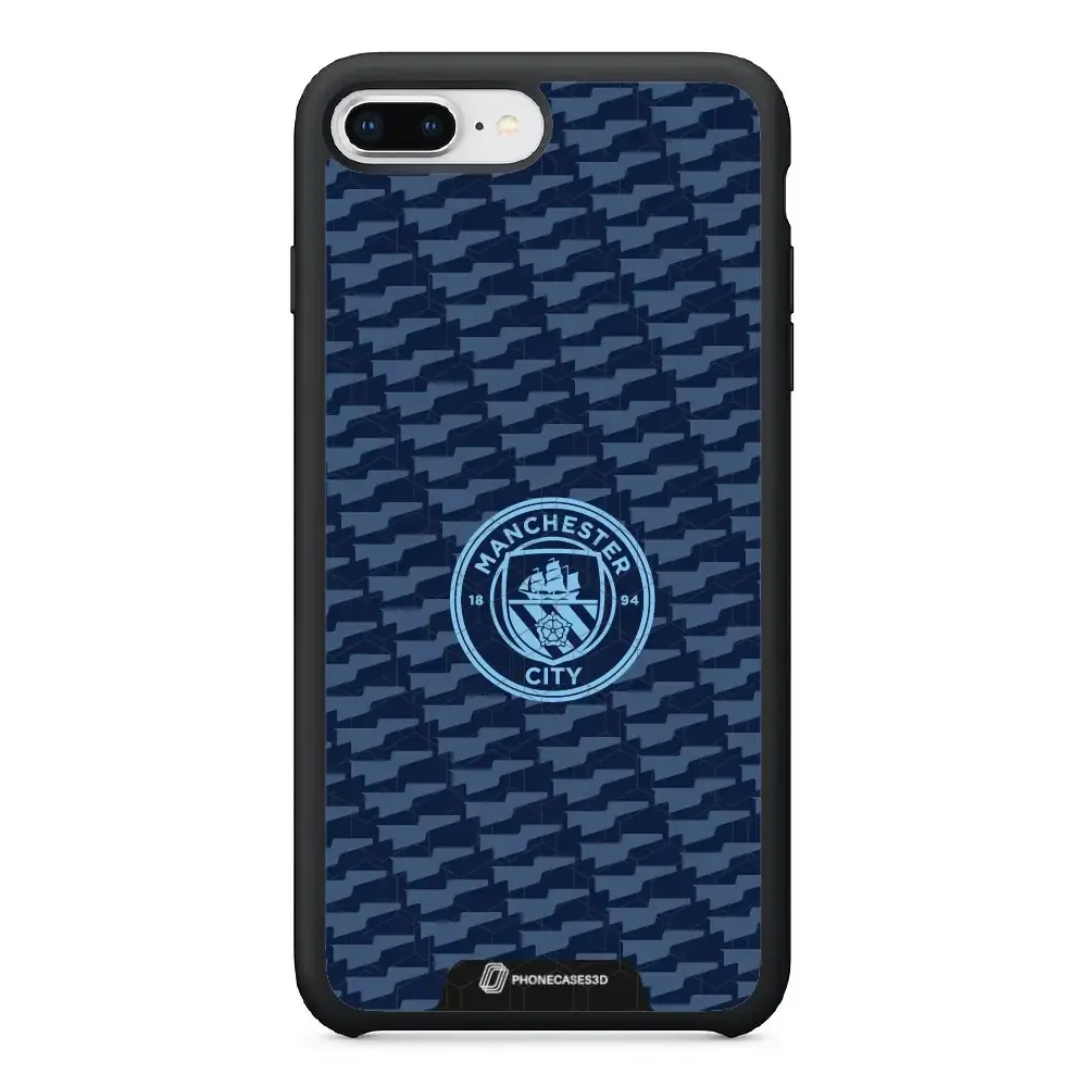 Man City Official 3D Phone Case Design Dark Blue Flag Pattern - Image 36