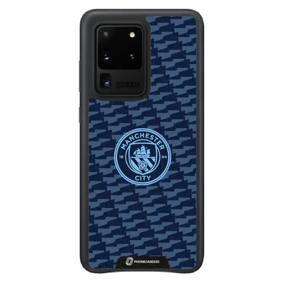 Man City Official 3D Phone Case Design Dark Blue Flag Pattern - Image 50