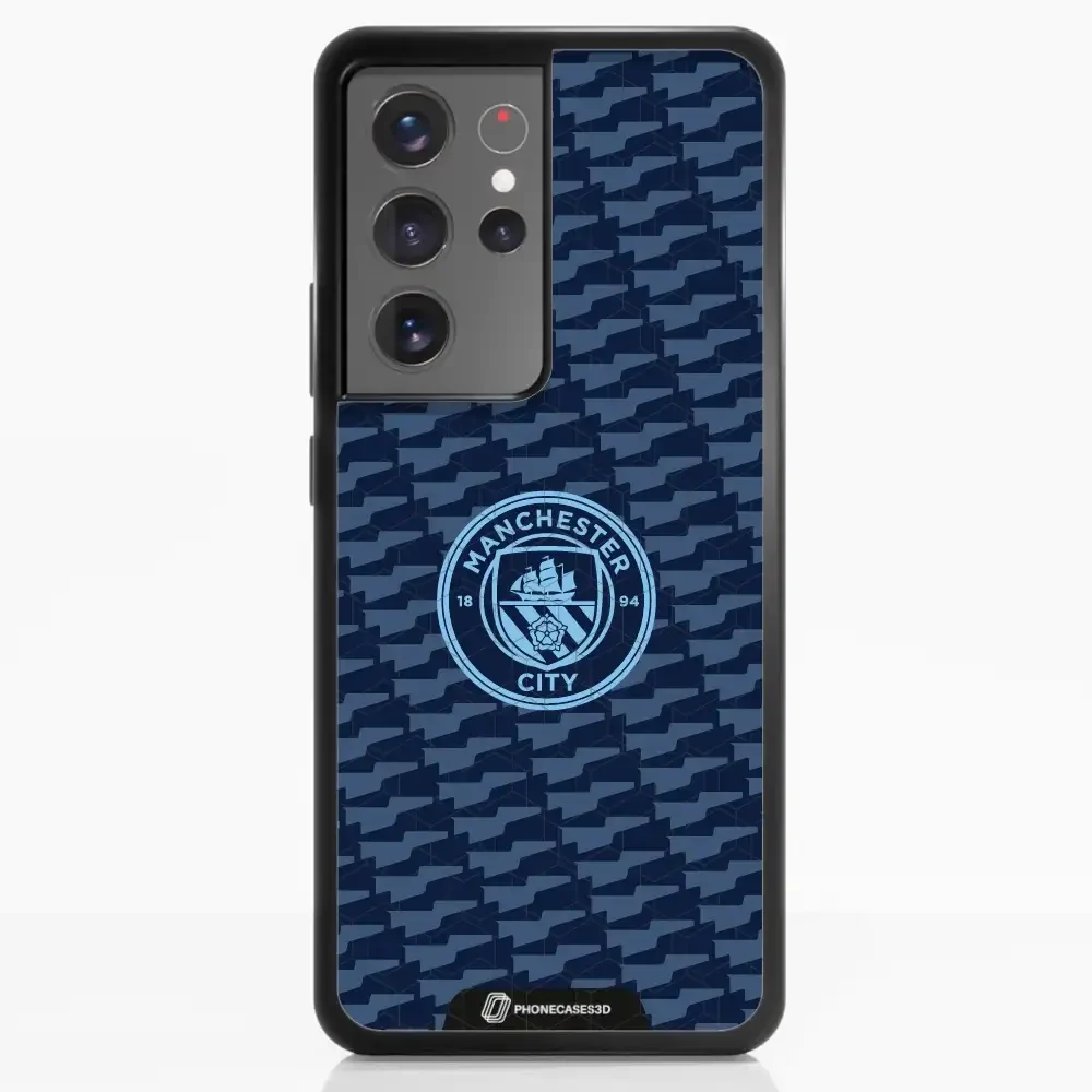 Man City Official 3D Phone Case Design Dark Blue Flag Pattern - Image 54