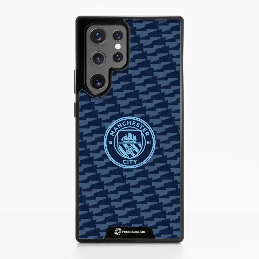 Man City Official 3D Phone Case Design Dark Blue Flag Pattern - Image 57