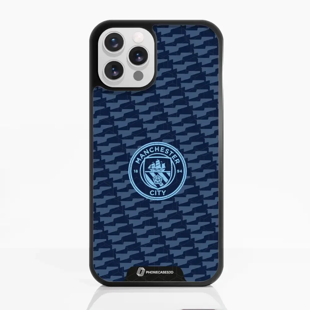 Man City Official 3D Phone Case Design Dark Blue Flag Pattern - Image 6