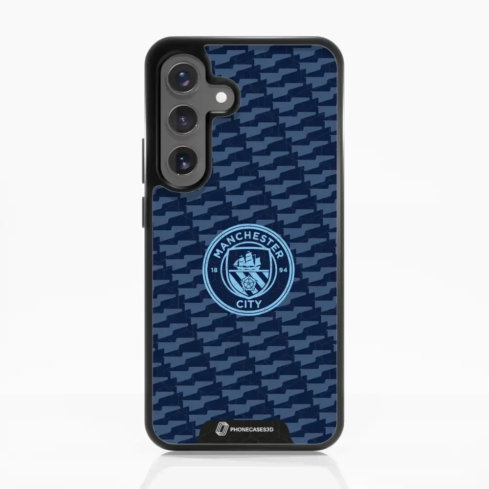 Man City Official 3D Phone Case Design Dark Blue Flag Pattern - Image 62