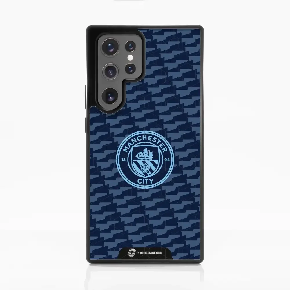 Man City Official 3D Phone Case Design Dark Blue Flag Pattern - Image 64