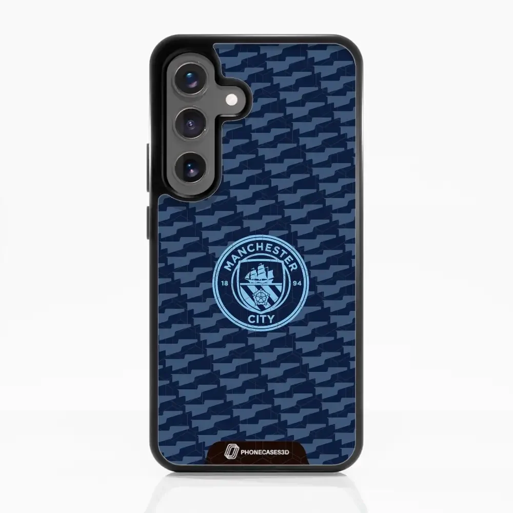 Man City Official 3D Phone Case Design Dark Blue Flag Pattern - Image 65