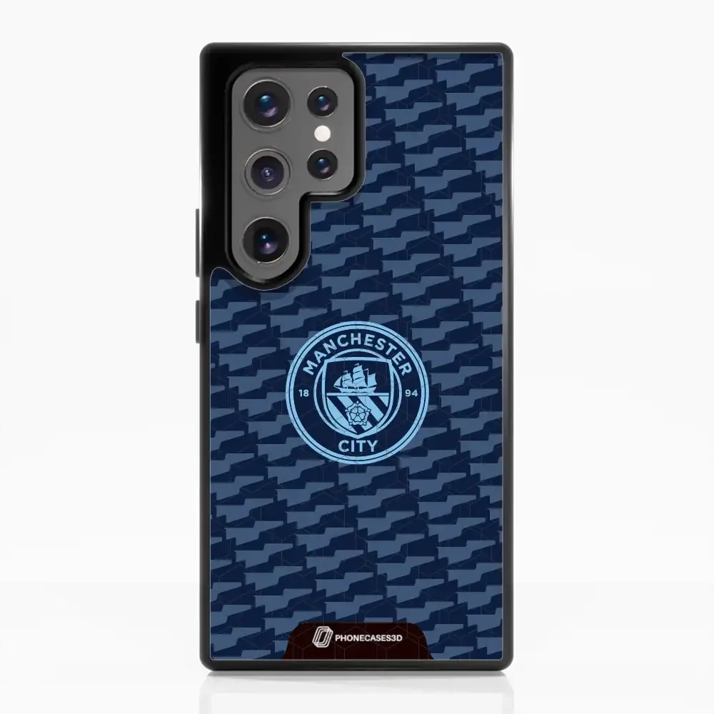 Man City Official 3D Phone Case Design Dark Blue Flag Pattern - Image 67