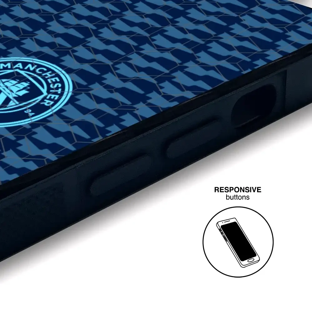 Man City Official 3D Phone Case Design Dark Blue Flag Pattern - Image 75