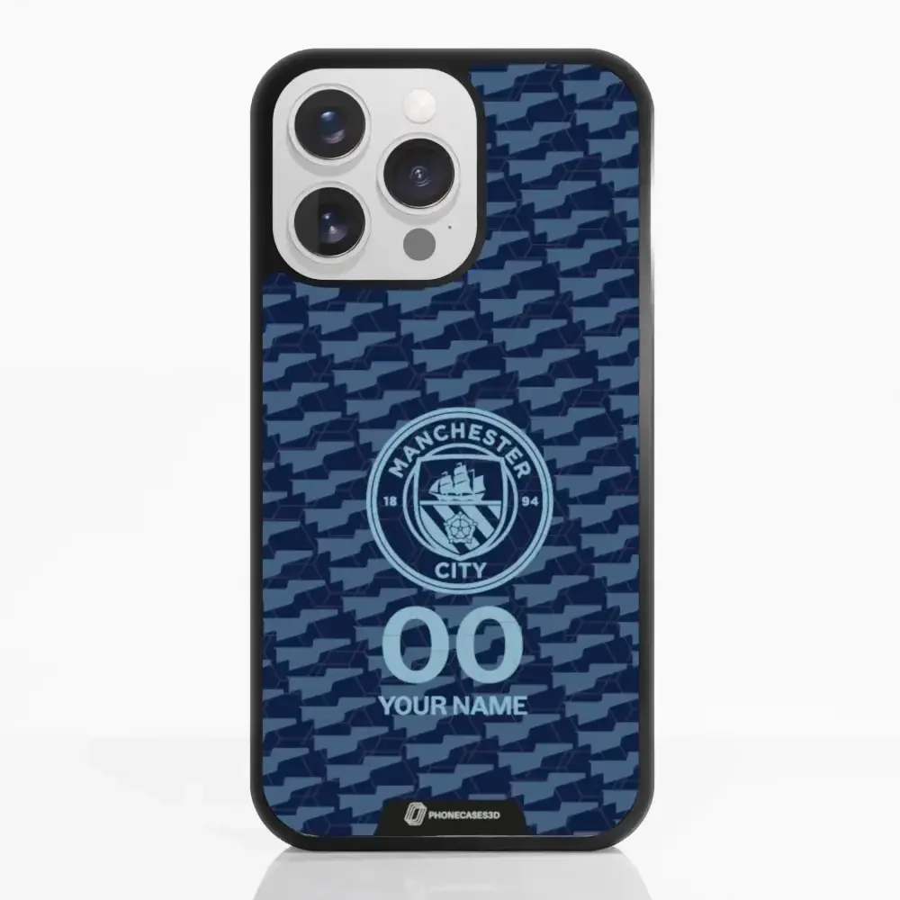 Man City Official 3D Phone Case Design Dark Blue Flag Pattern + Name - Image 10