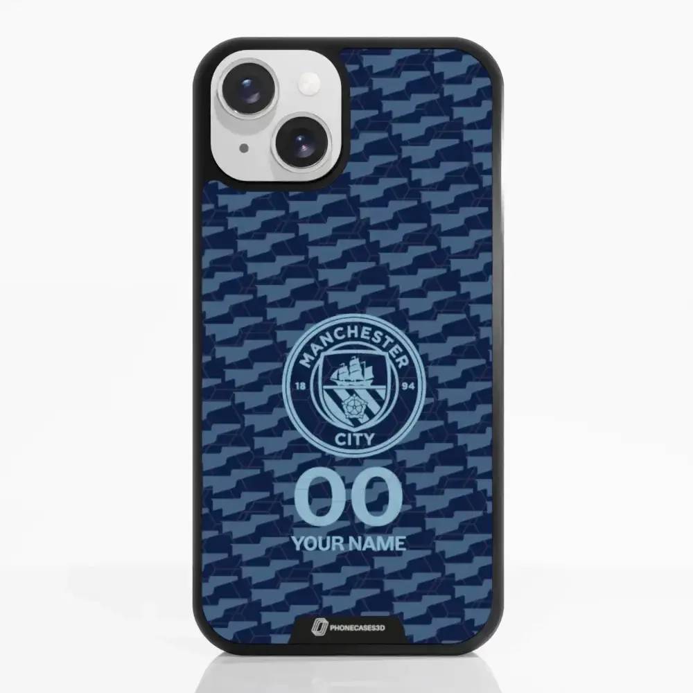 Man City Official 3D Phone Case Design Dark Blue Flag Pattern + Name - Image 12