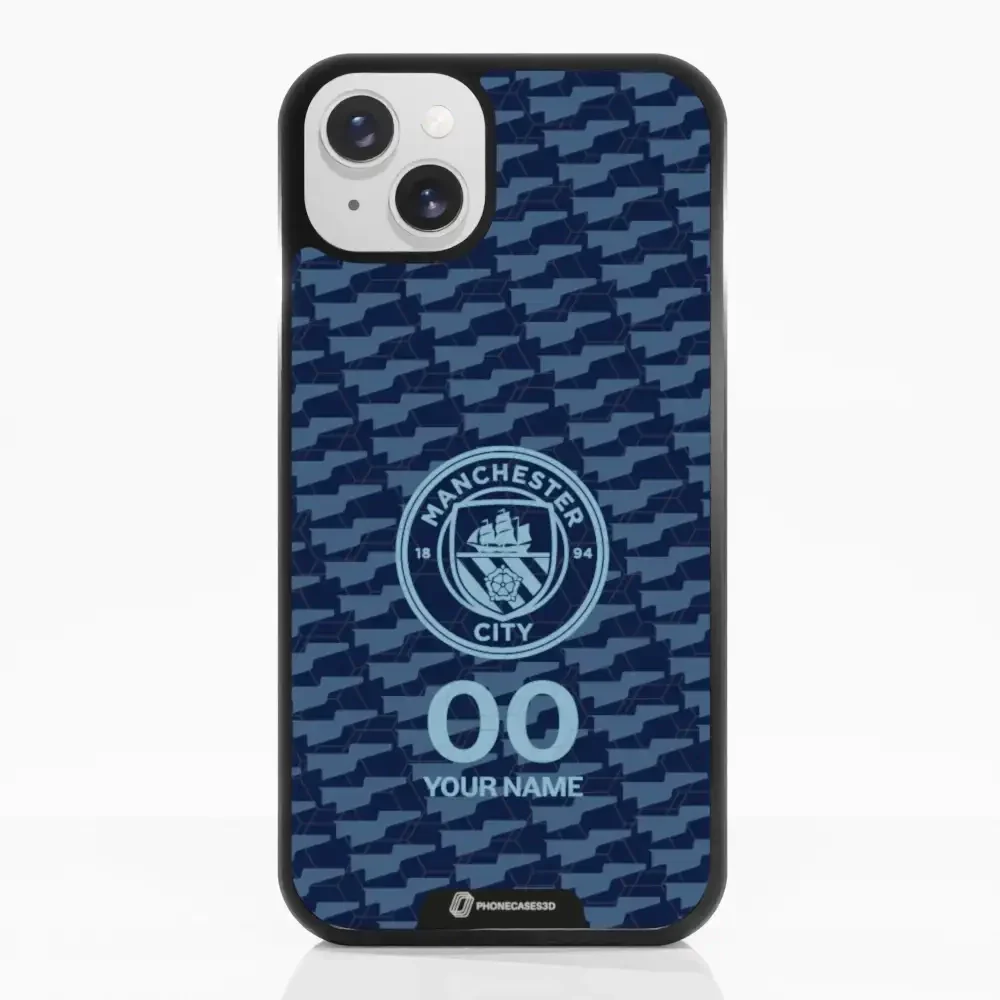 Man City Official 3D Phone Case Design Dark Blue Flag Pattern + Name - Image 13