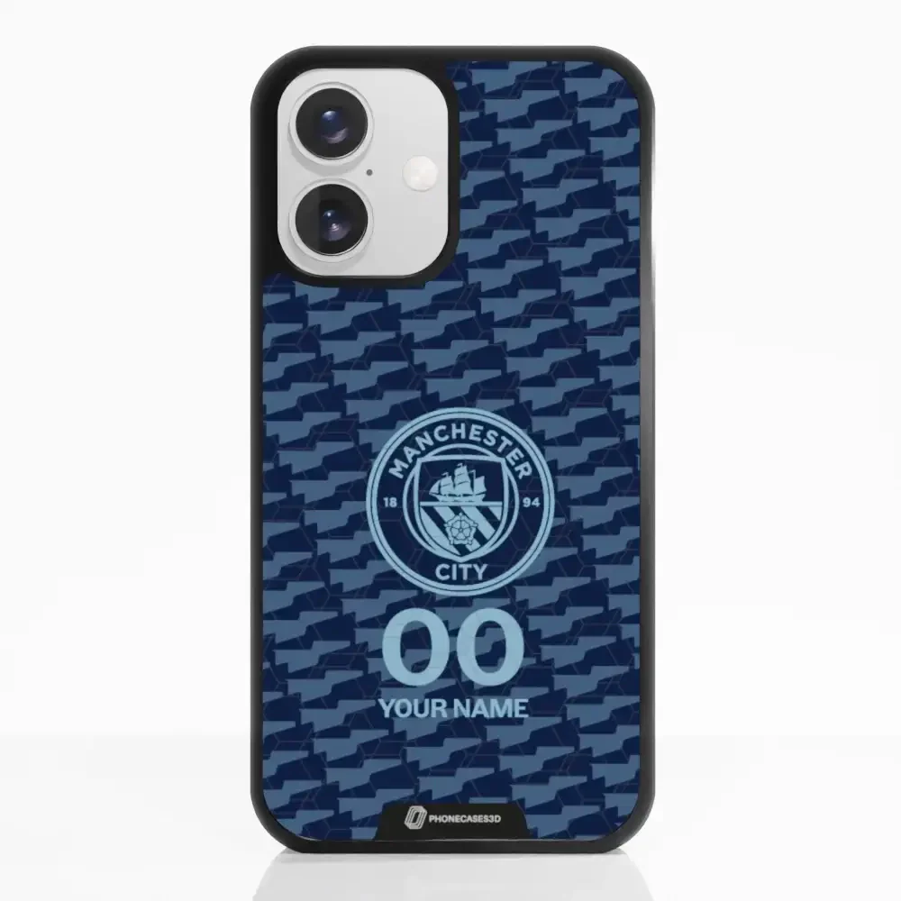 Man City Official 3D Phone Case Design Dark Blue Flag Pattern + Name - Image 20