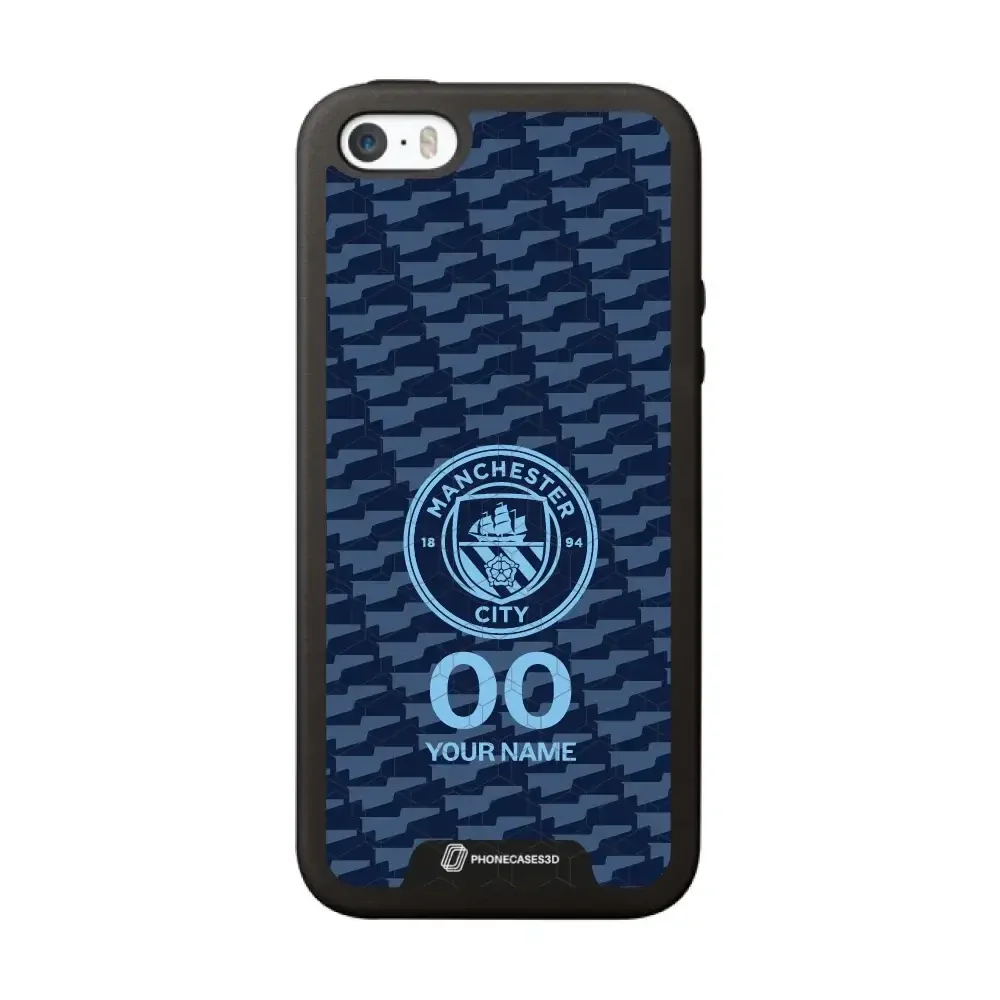 Man City Official 3D Phone Case Design Dark Blue Flag Pattern + Name - Image 30