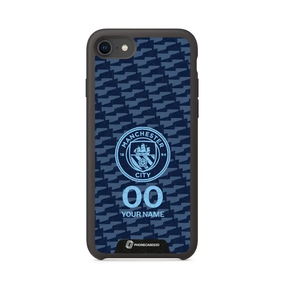 Man City Official 3D Phone Case Design Dark Blue Flag Pattern + Name - Image 33