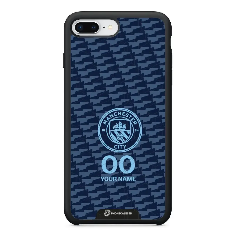Man City Official 3D Phone Case Design Dark Blue Flag Pattern + Name - Image 34