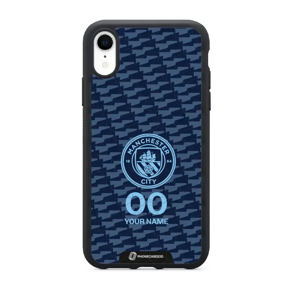 Man City Official 3D Phone Case Design Dark Blue Flag Pattern + Name - Image 40