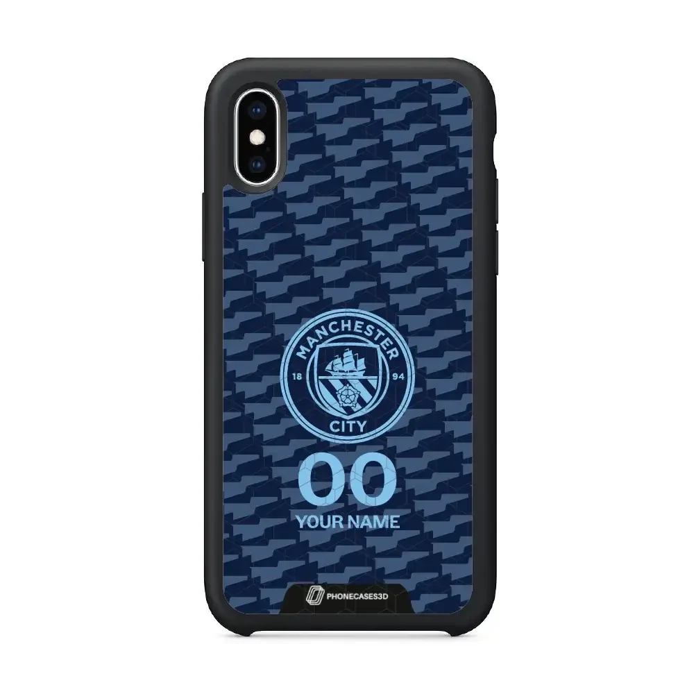 Man City Official 3D Phone Case Design Dark Blue Flag Pattern + Name - Image 41