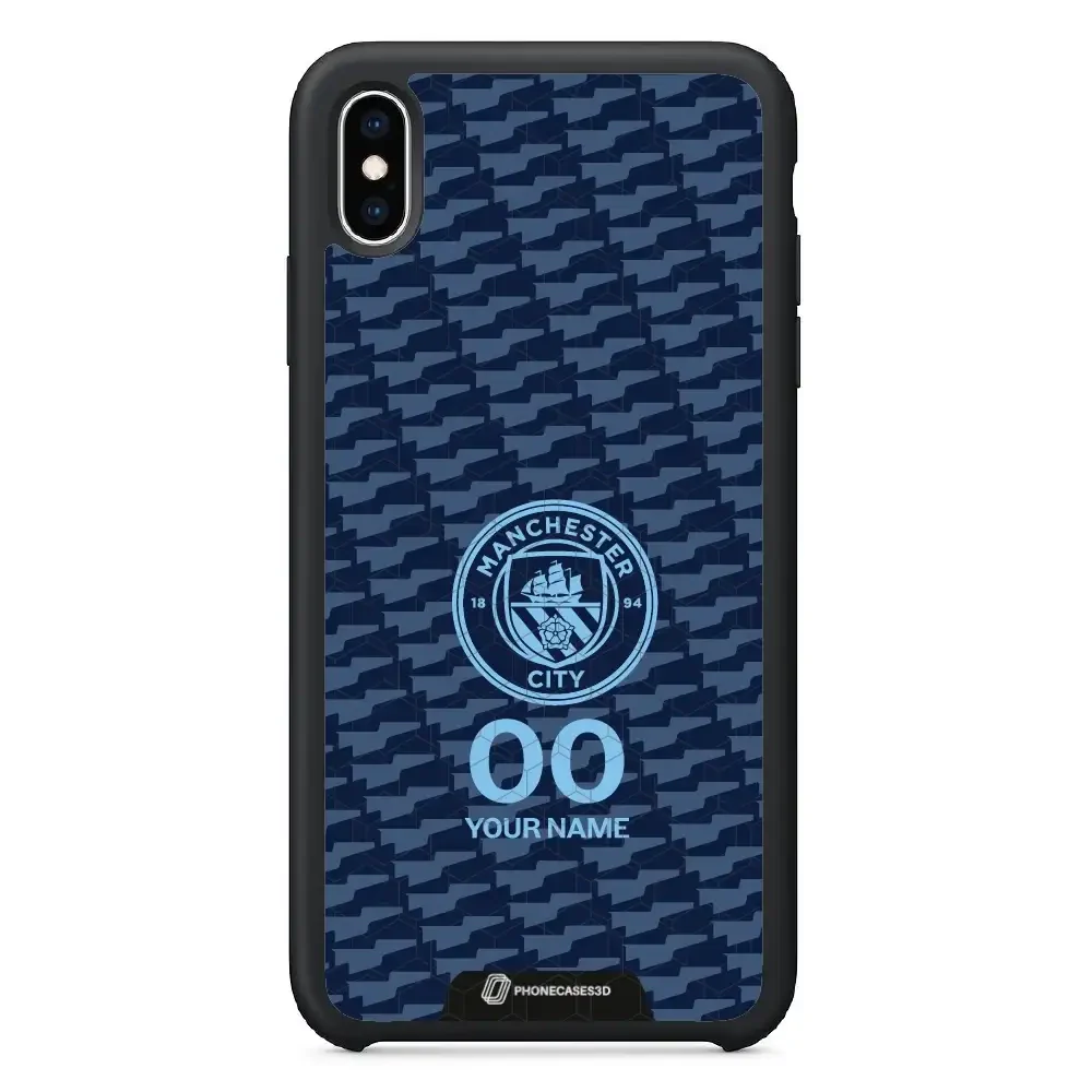 Man City Official 3D Phone Case Design Dark Blue Flag Pattern + Name - Image 42