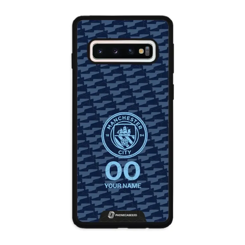 Man City Official 3D Phone Case Design Dark Blue Flag Pattern + Name - Image 45