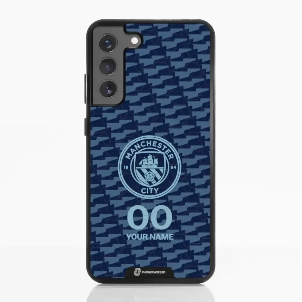Man City Official 3D Phone Case Design Dark Blue Flag Pattern + Name - Image 56
