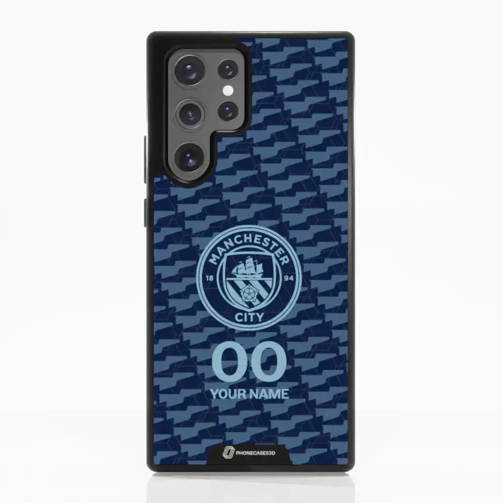 Man City Official 3D Phone Case Design Dark Blue Flag Pattern + Name - Image 61