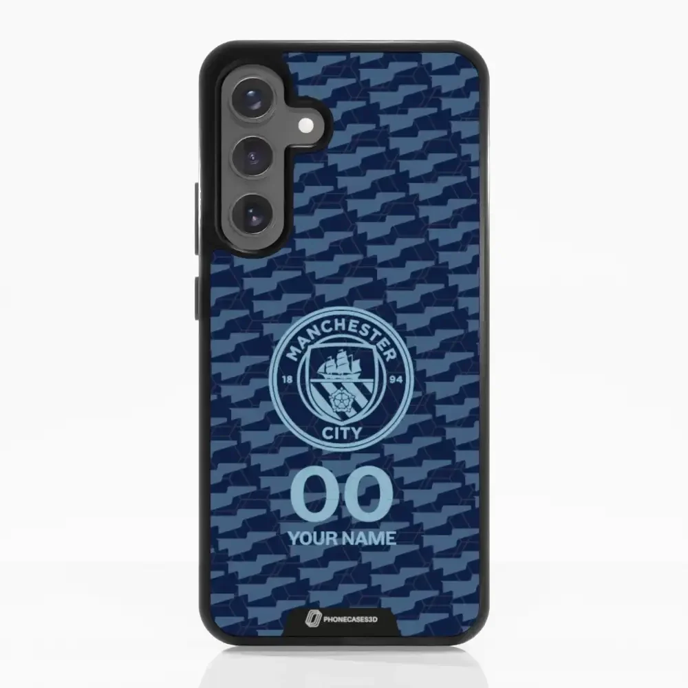 Man City Official 3D Phone Case Design Dark Blue Flag Pattern + Name - Image 63
