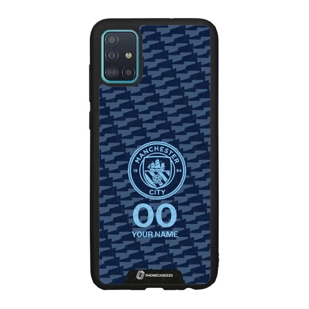 Man City Official 3D Phone Case Design Dark Blue Flag Pattern + Name - Image 71