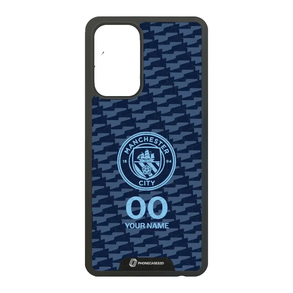 Man City Official 3D Phone Case Design Dark Blue Flag Pattern + Name - Image 72