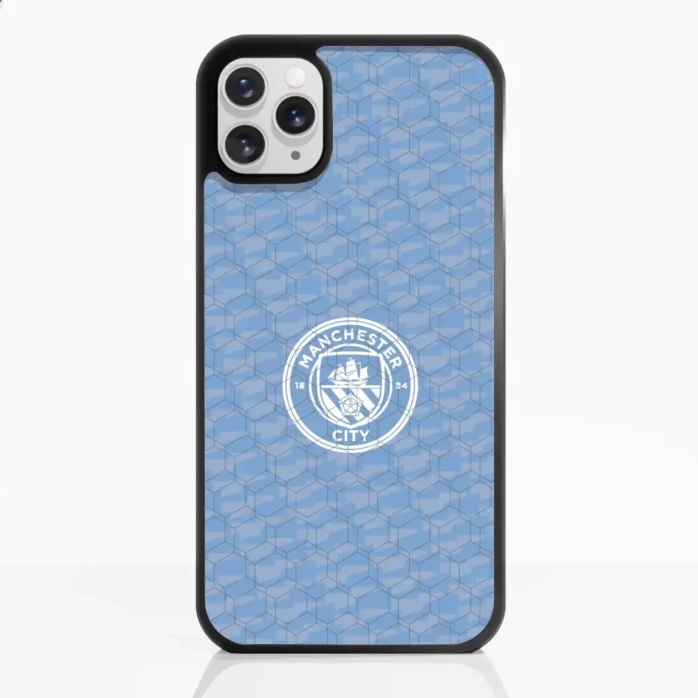 Man City Official 3D Phone Case Design Light Blue Flag Pattern - Image 3