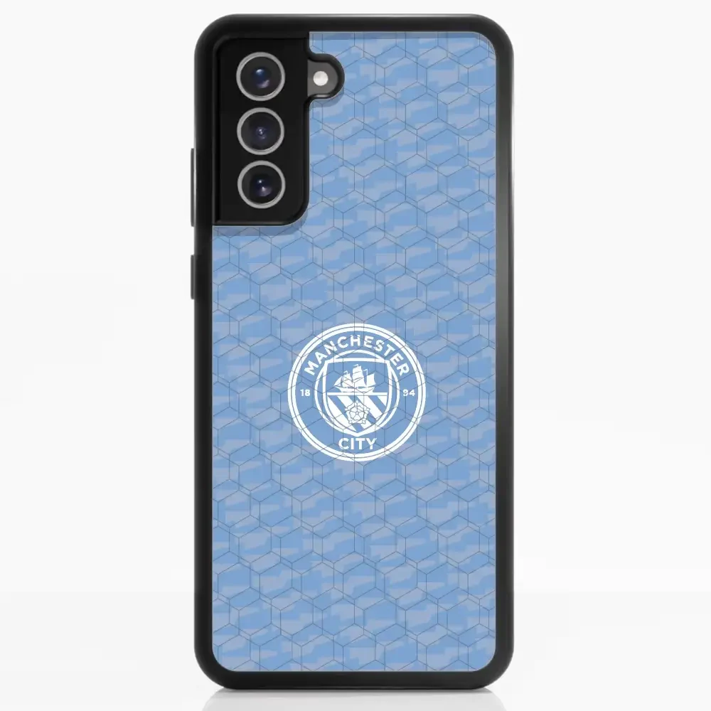 Man City Official 3D Phone Case Design Light Blue Flag Pattern - Image 53