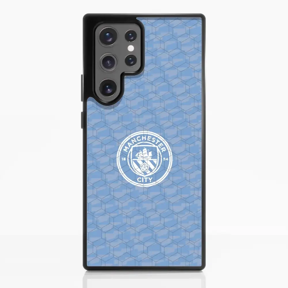 Man City Official 3D Phone Case Design Light Blue Flag Pattern - Image 61