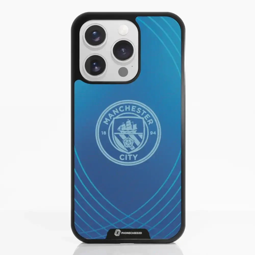 Man City Official 3D Phone Case Design Metalic Blue - Image 116