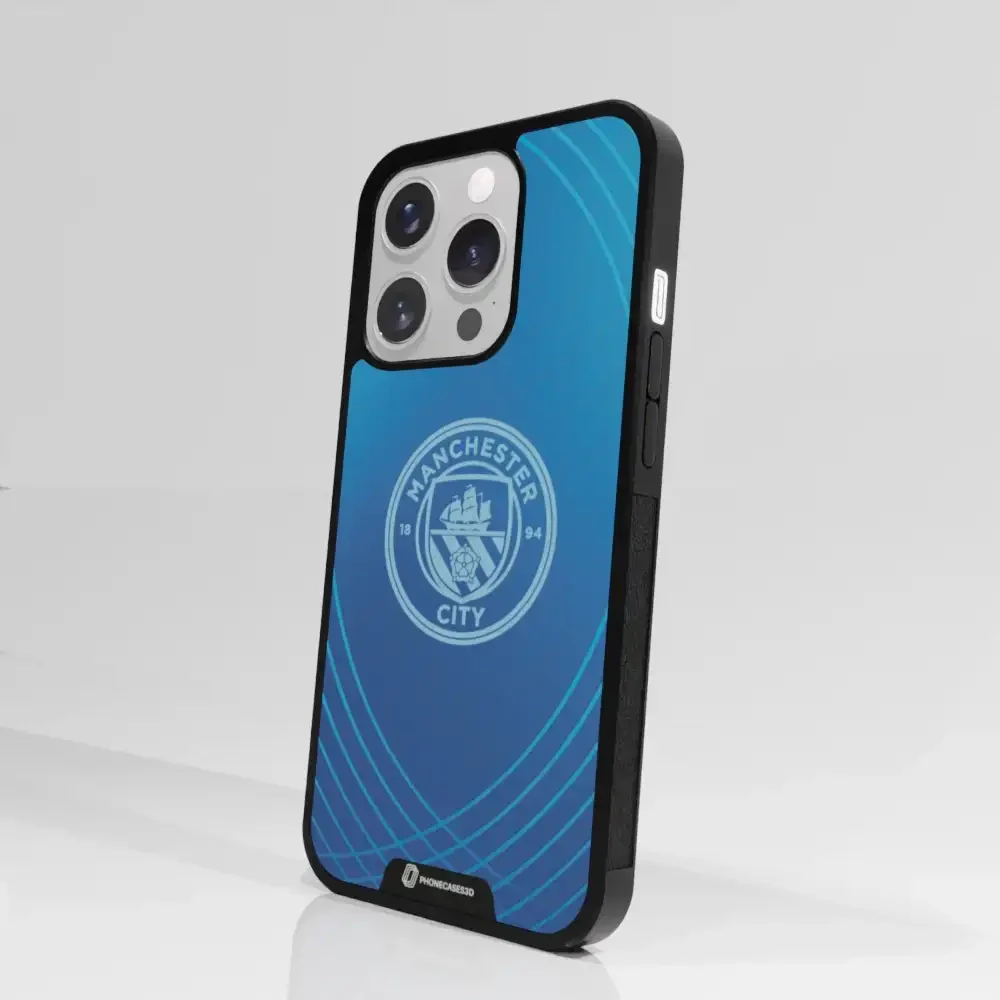 Man City Official 3D Phone Case Design Metalic Blue - Image 117